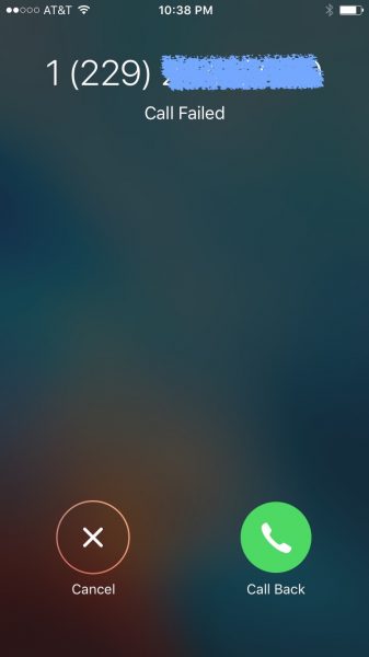 Error en la llamada Iphone
